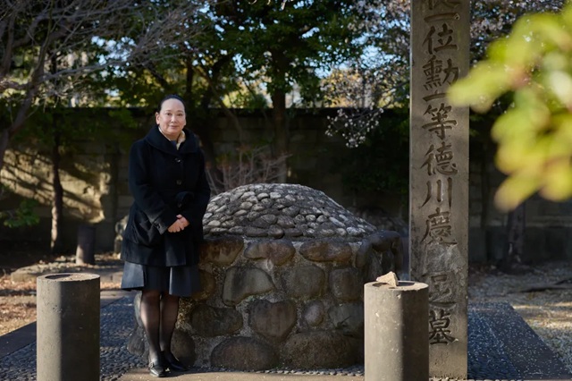 Yamagishi at the cemetery of Yoshinobu Tokugawa in Tokyo [Photo: Times UK]